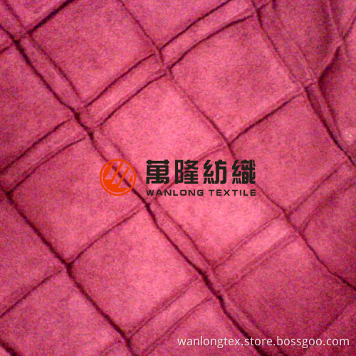 Suede Fabric Check Embroidery